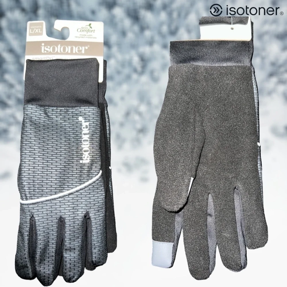 ISOTONER Signature Women’s Sport Jersey Reflective Water-Repellent Gloves NWT